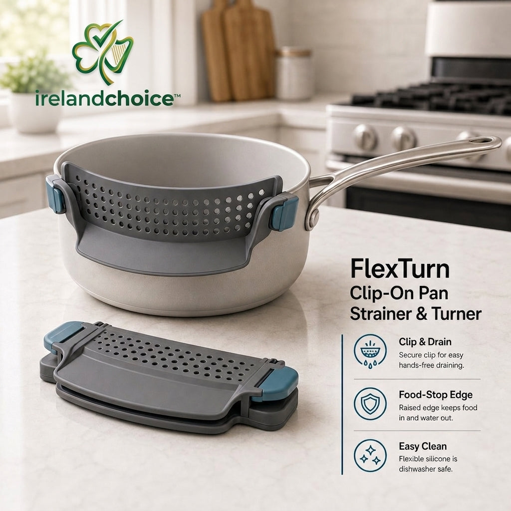 irelandchoice™ FlexTurn Clip-On Pan Strainer & Turner