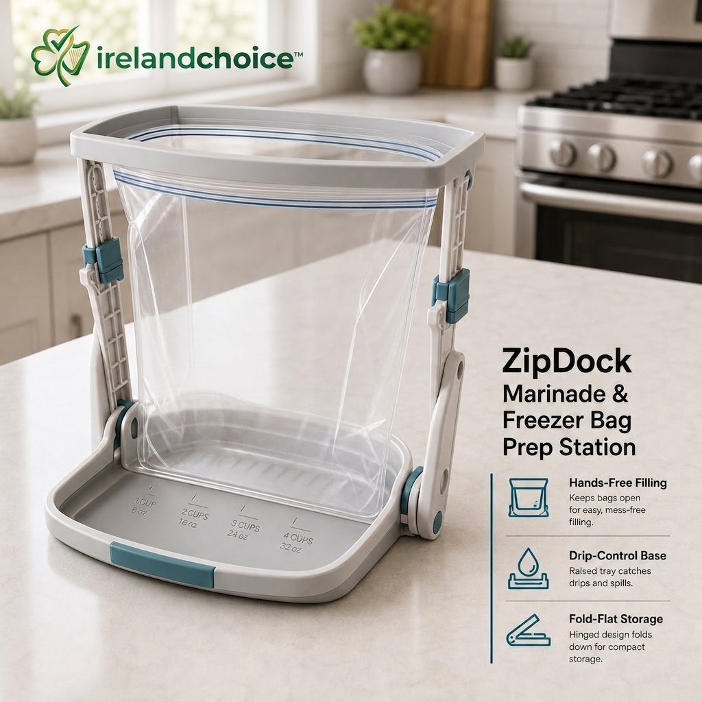 irelandchoice™ ZipDock Marinade & Freezer Bag Prep Station